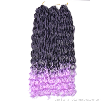 Wholesale Ombre Rainbow Chorliss 26 Inch For Women Loose Water Wave Cuticle Aligned Virgin Crochet Hair Synthetic Braiding Hair